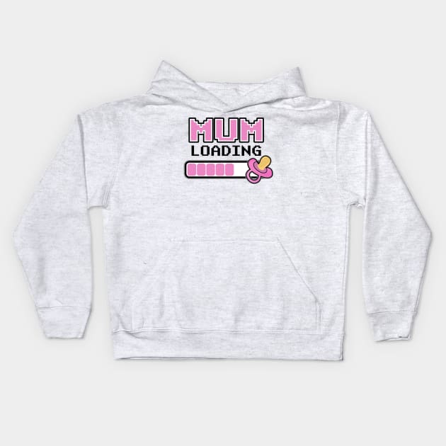 Cute Mom To Be Loading New Mother Newborn Baby Pregnancy Pregnant Kids Hoodie by Kuehni